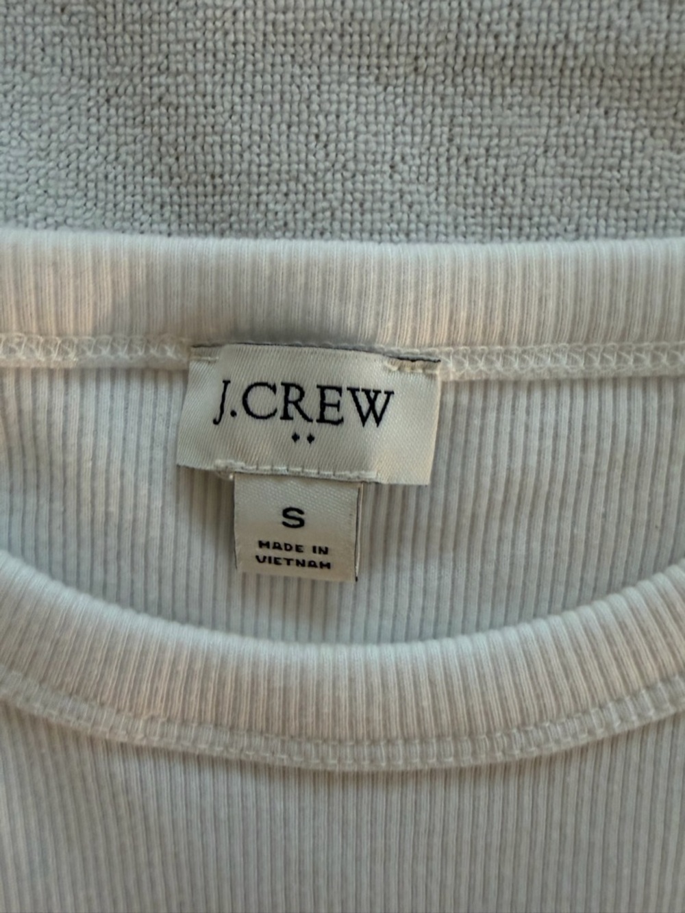 J. Crew White Ribbed Tank Top - Picture 2 of 2